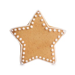 Tasty star shaped Christmas cookie isolated on white