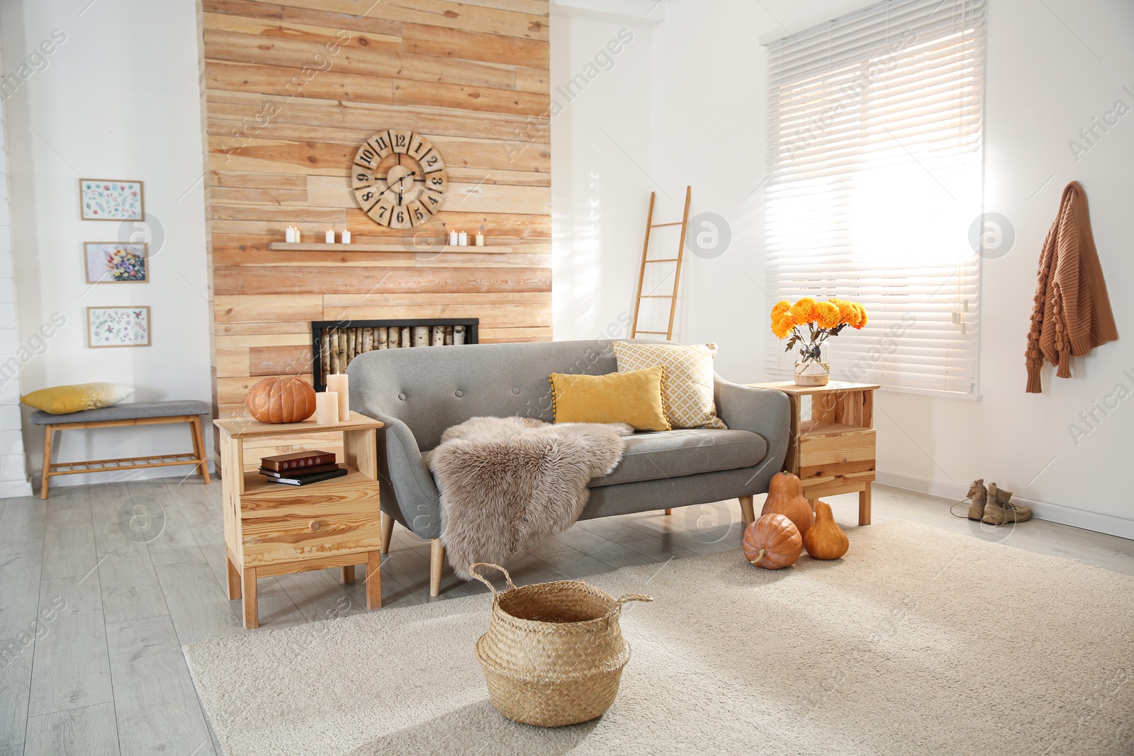 Photo of Cozy living room interior inspired by autumn colors