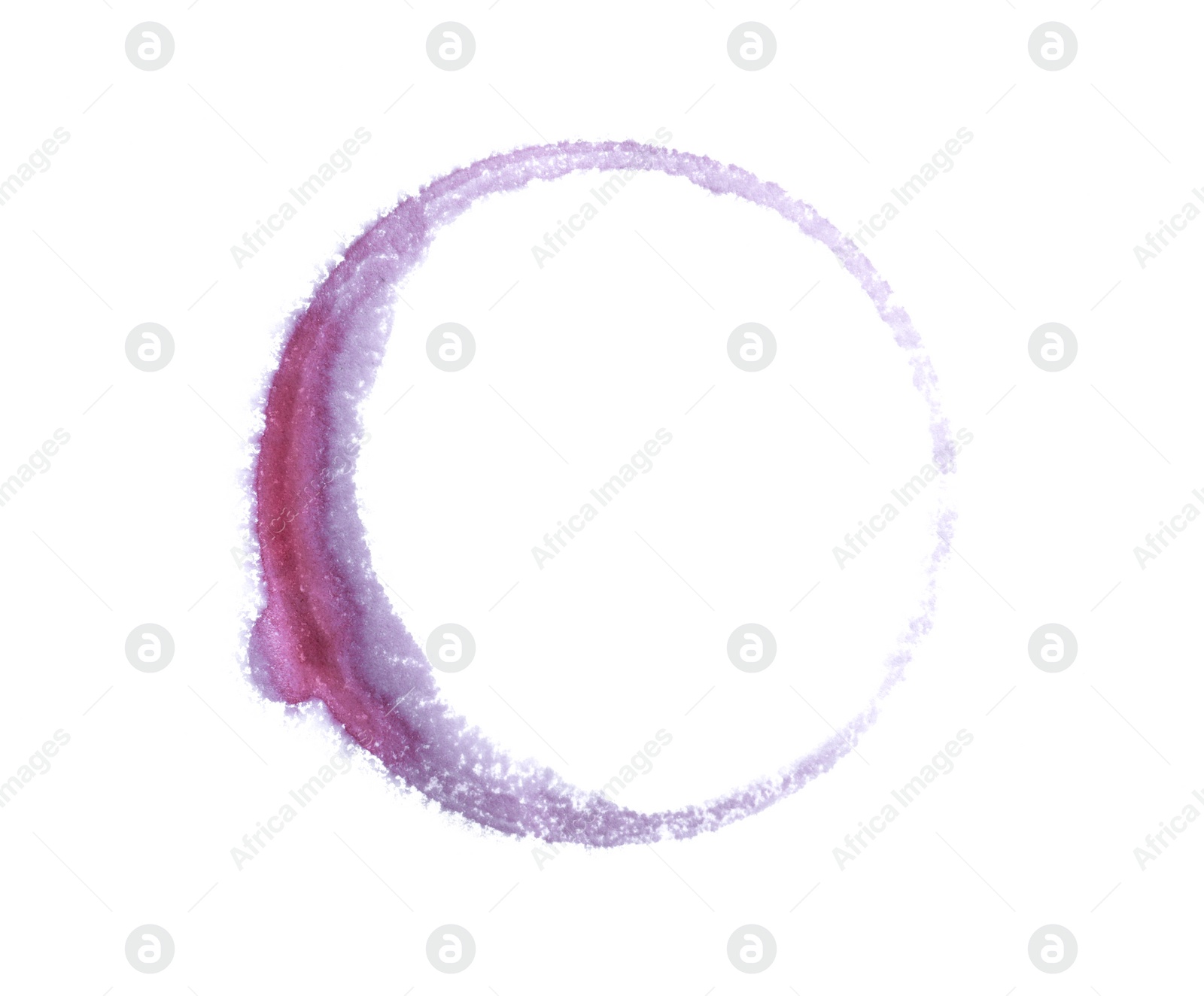 Photo of Wine ring on white background, top view