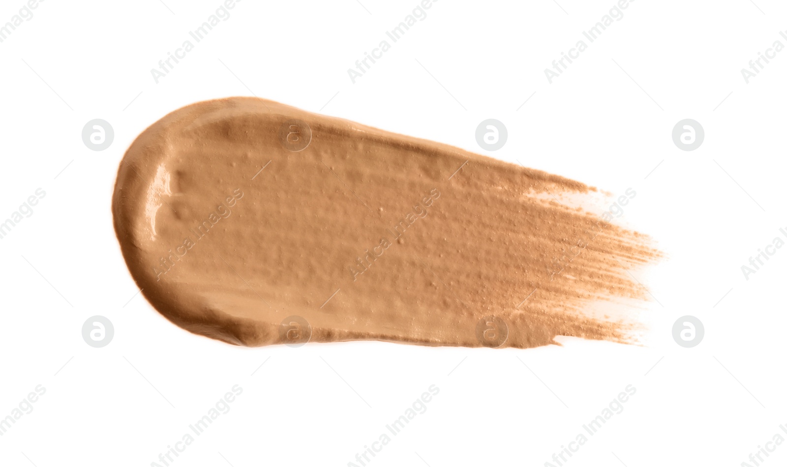 Photo of Smear of liquid skin foundation isolated on white, top view