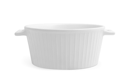 One empty ceramic pot isolated on white
