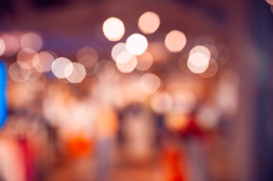 Photo of Abstract background with blurred lights, bokeh effect