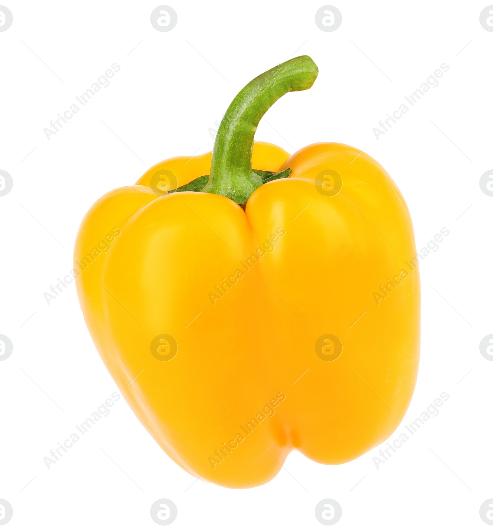 Photo of Ripe yellow bell pepper isolated on white