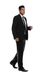 Photo of Businessman in formal suit on white background