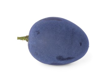 Photo of One ripe dark blue grape isolated on white