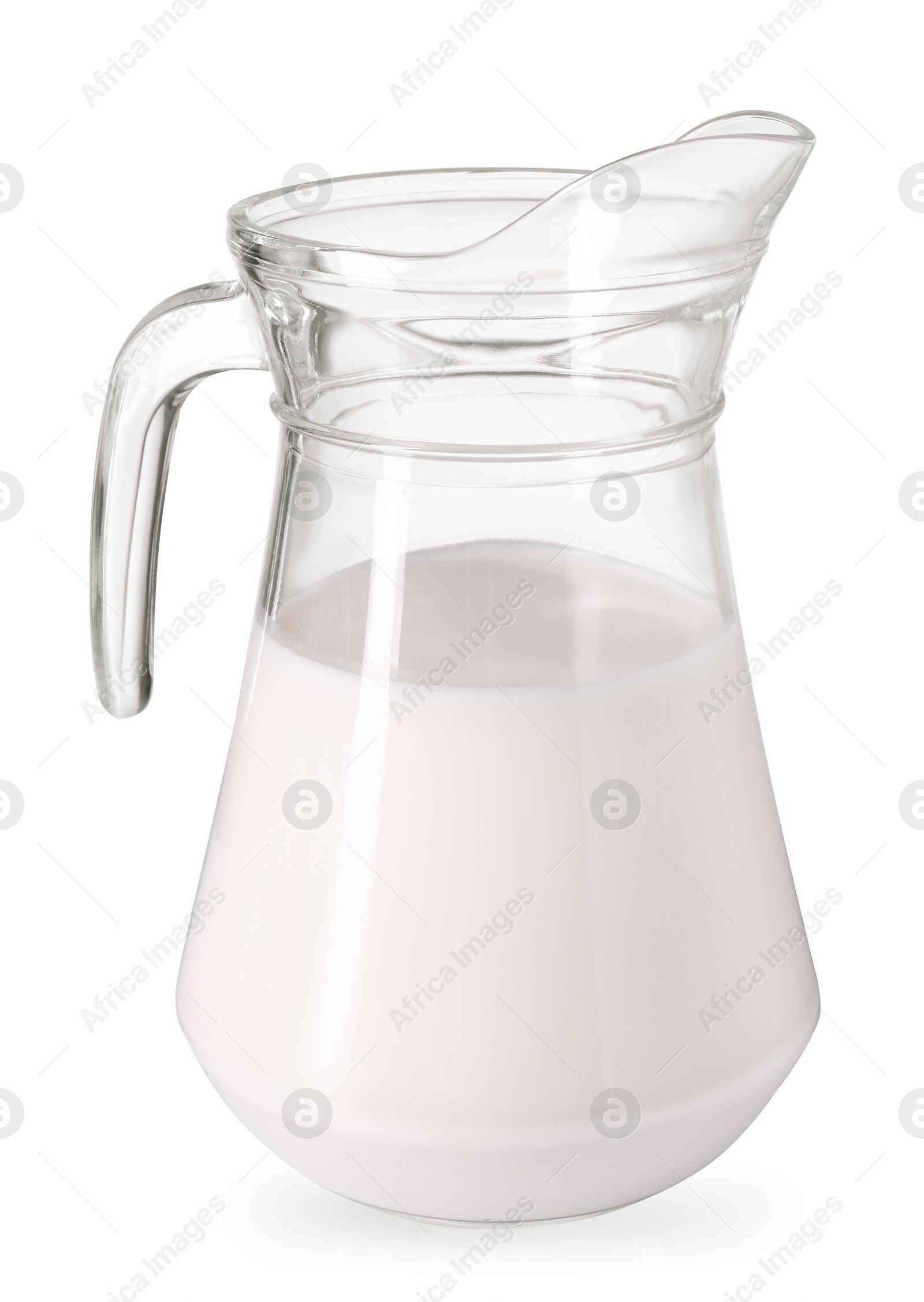 Photo of Jug of fresh milk isolated on white