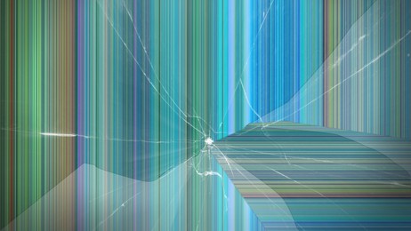 Illustration of Broken TV screen with colorful stripes, illustration