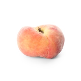 Fresh ripe donut peach isolated on white