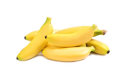 Photo of Sweet ripe baby bananas isolated on white