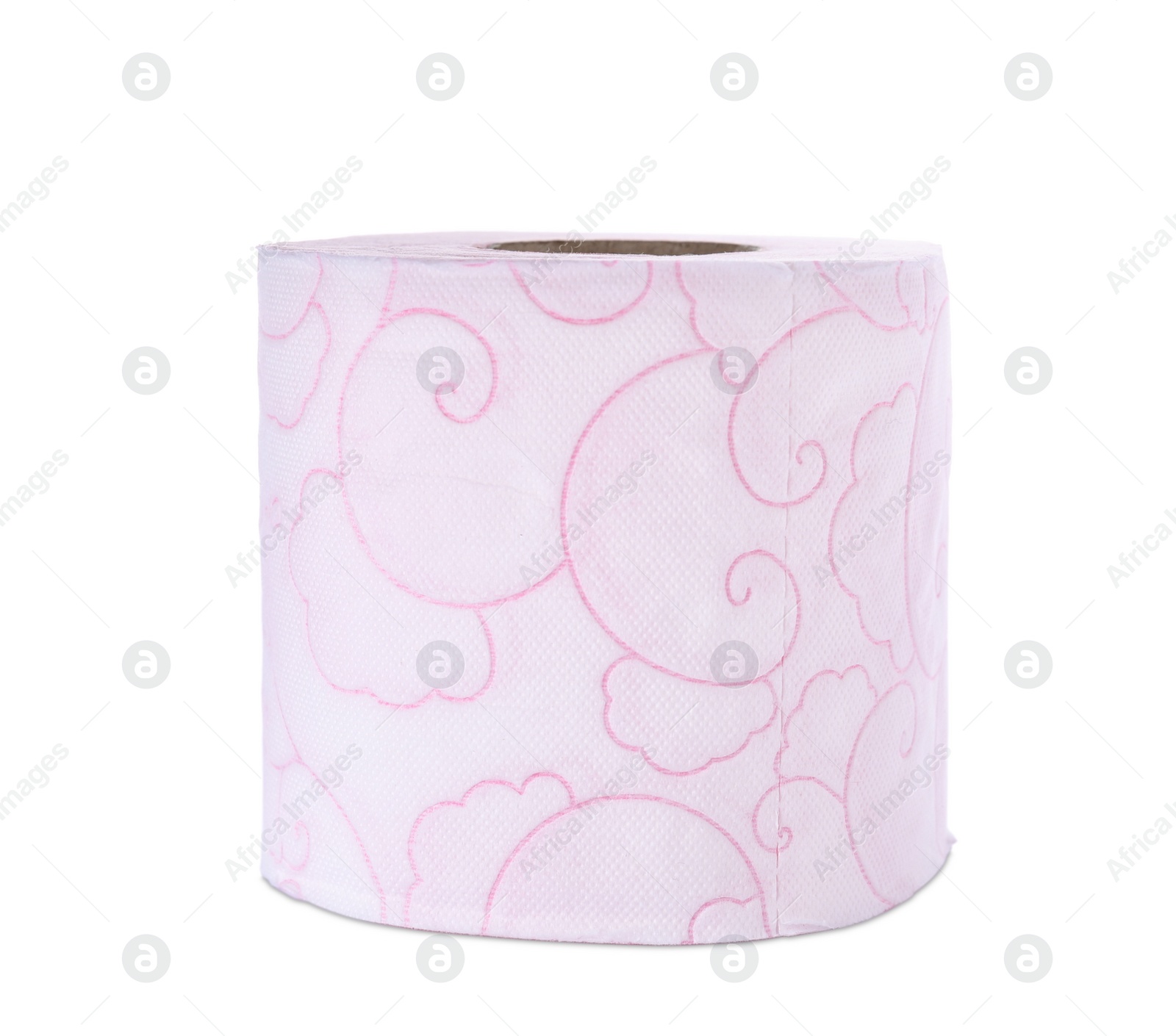 Photo of Roll of toilet paper on white background. Personal hygiene