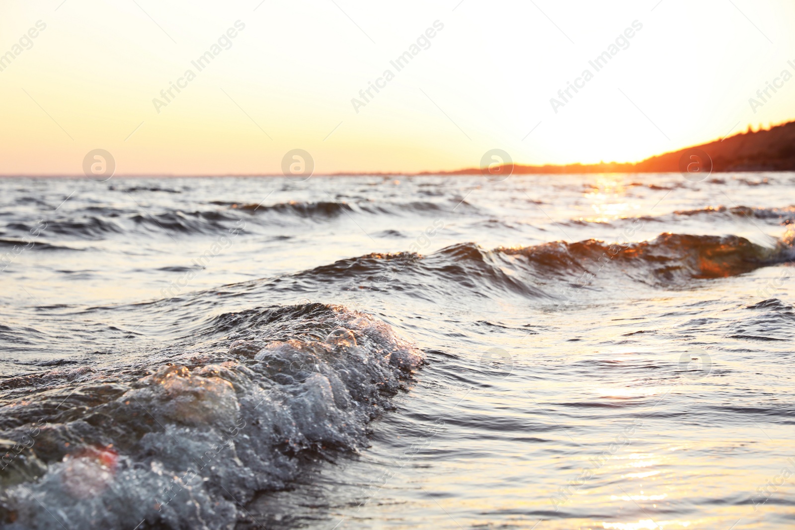 Photo of Beautiful view of sea coast at sunset