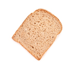 Fresh bread on white background, top view