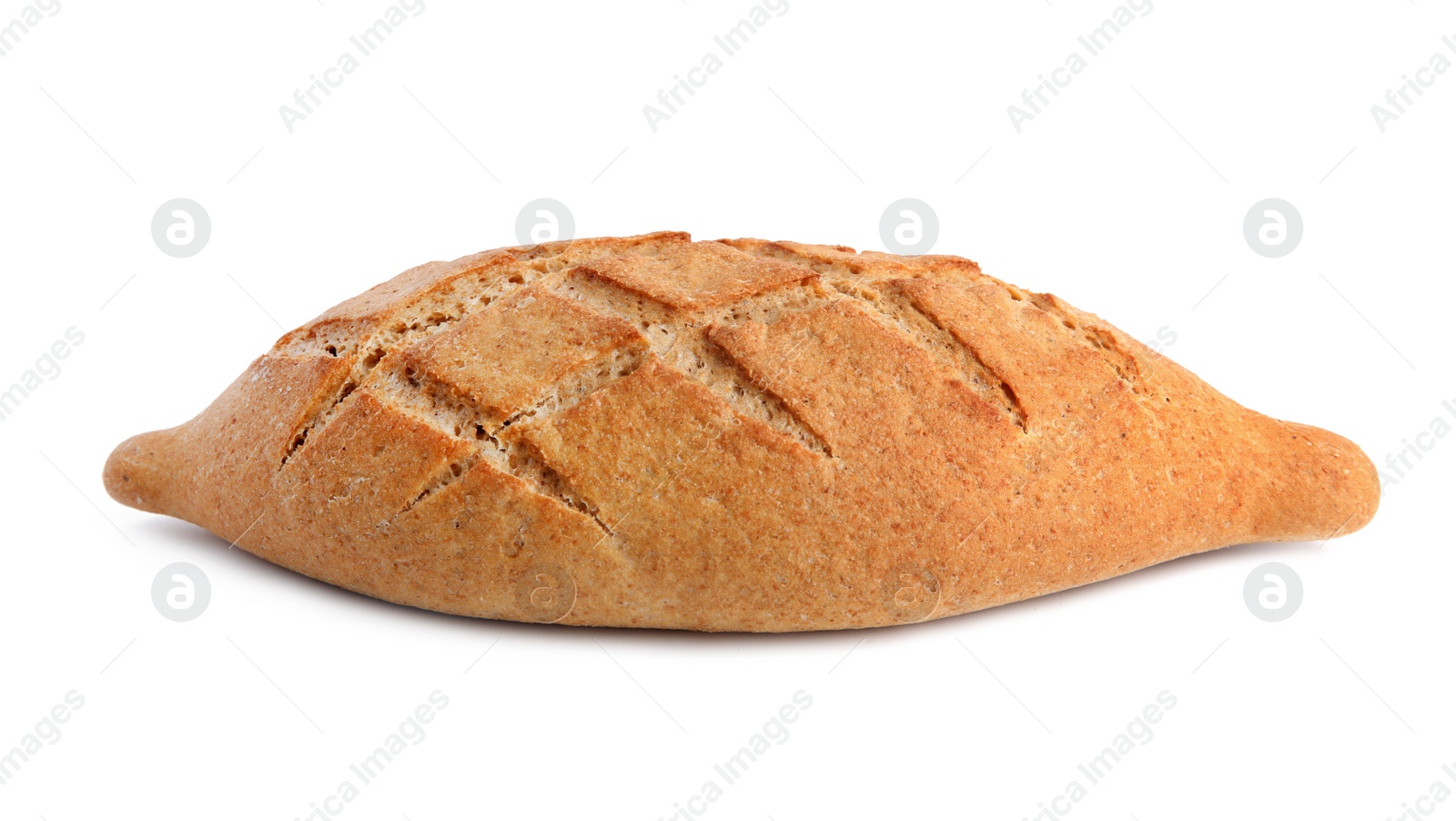 Photo of Loaf of fresh bread on white background