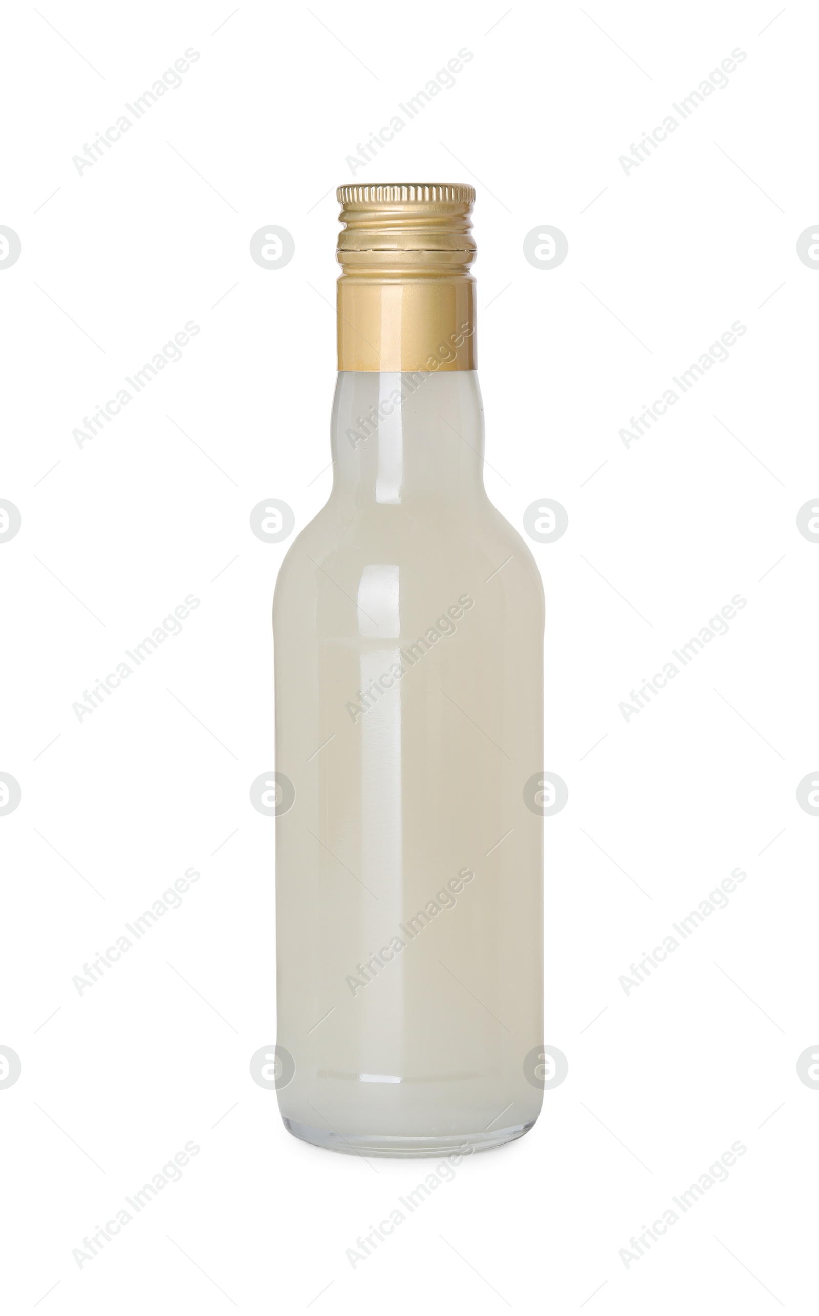 Photo of Bottle of delicious syrup for coffee isolated on white