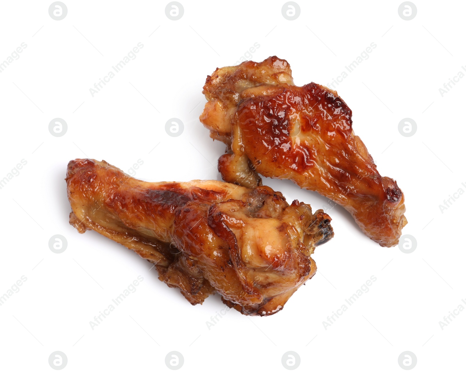 Photo of Delicious fried chicken wings isolated on white background