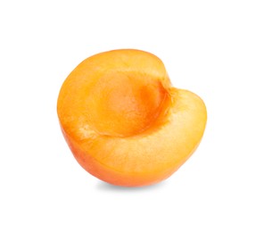 Half of delicious ripe apricot isolated on white