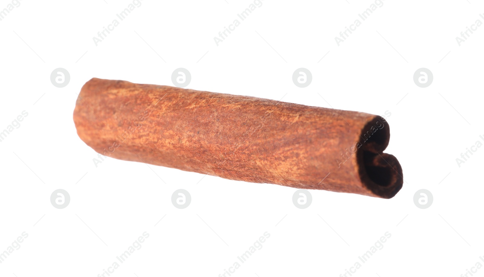 Photo of One aromatic cinnamon stick isolated on white