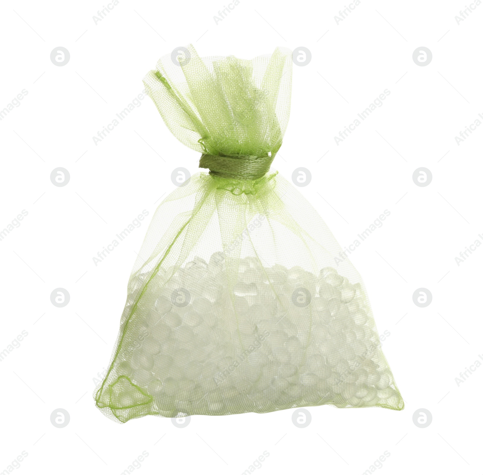 Photo of Scented sachet with aroma beads isolated on white