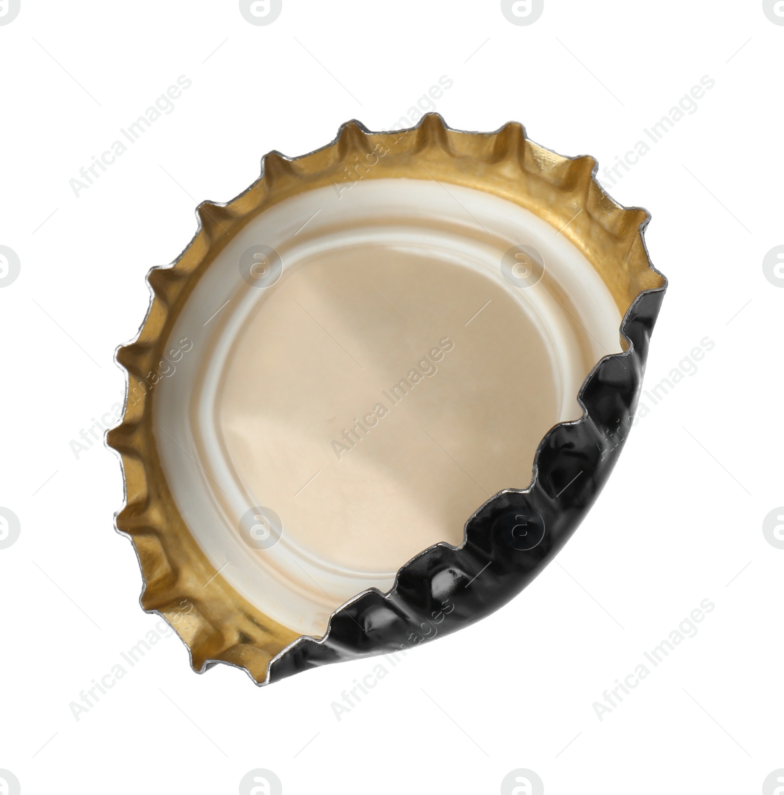 Photo of One beer bottle cap isolated on white