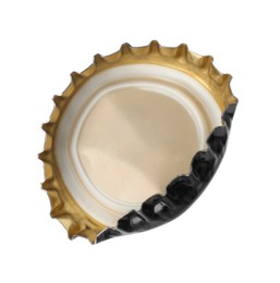 Photo of One beer bottle cap isolated on white