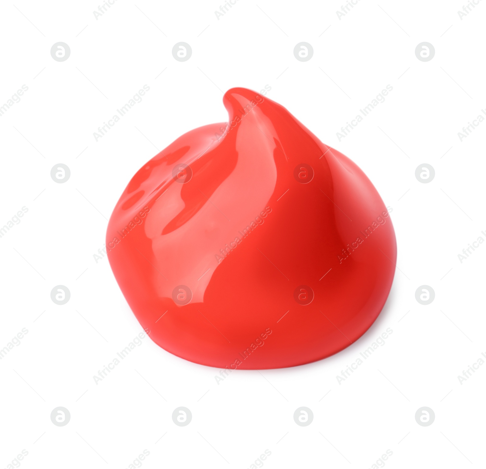 Photo of Sample of red paint on white background