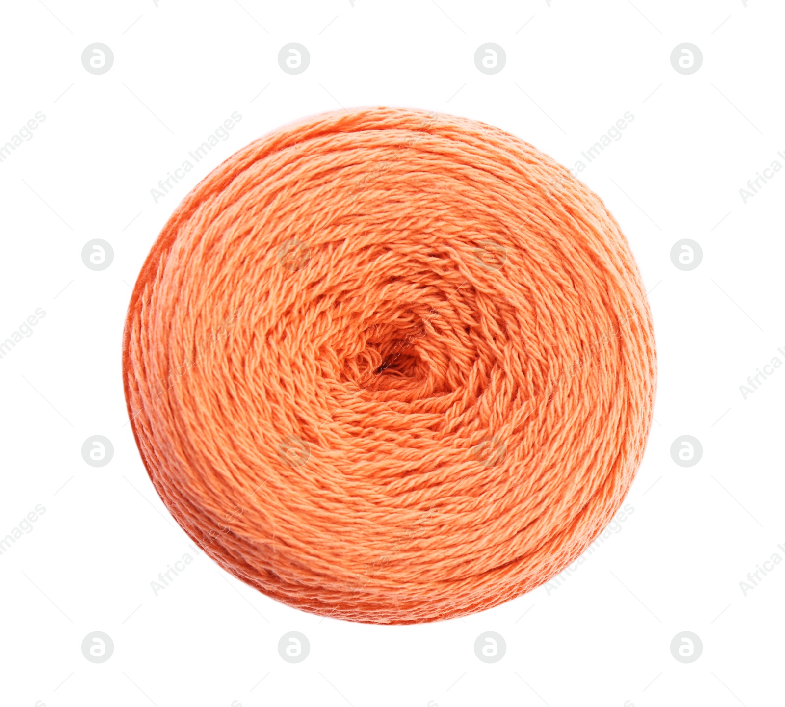 Photo of Clew of color knitting thread on white background