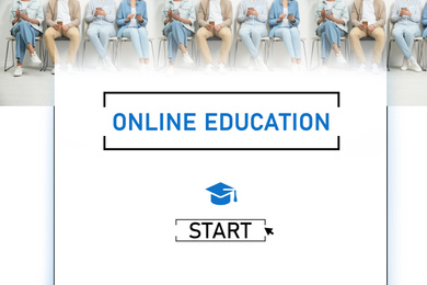 Image of Online education. Interface of website or application for distance learning