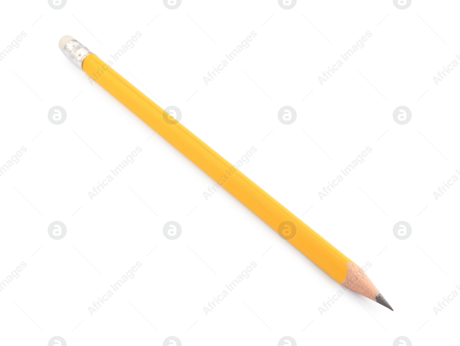 Photo of One sharp graphite pencil isolated on white