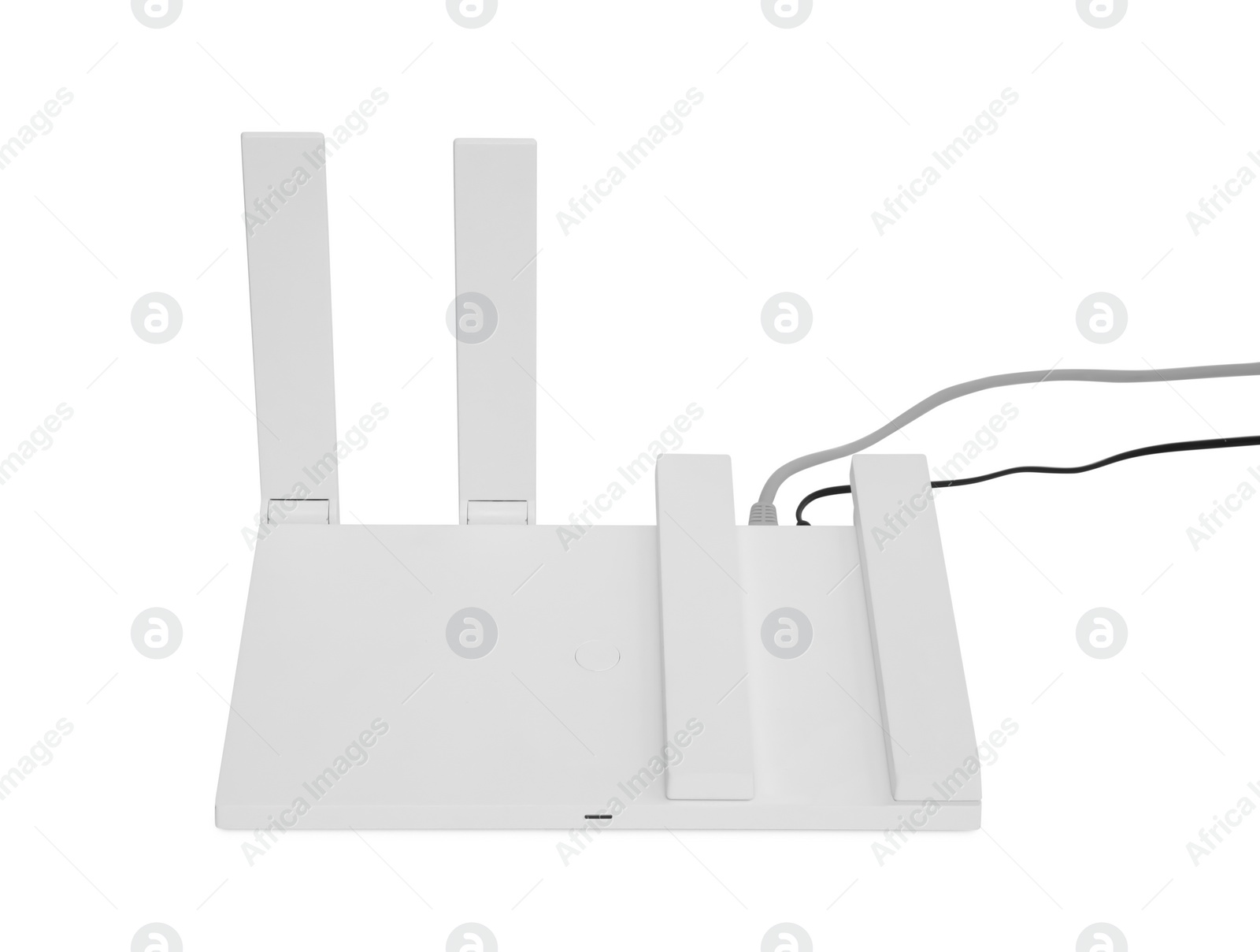 Photo of One modern Wi-Fi router isolated on white