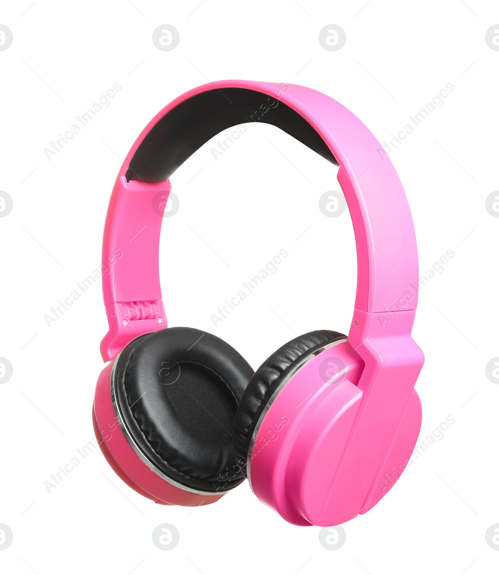 Photo of Stylish headphones with pads on white background