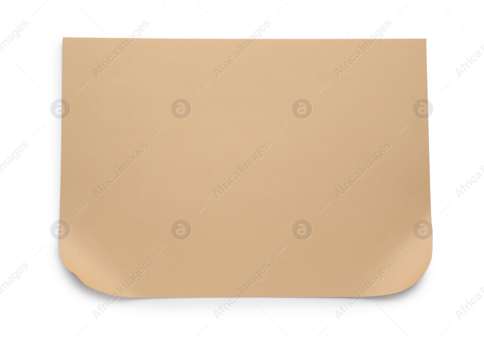 Photo of Sheet of brown paper on white background, top view