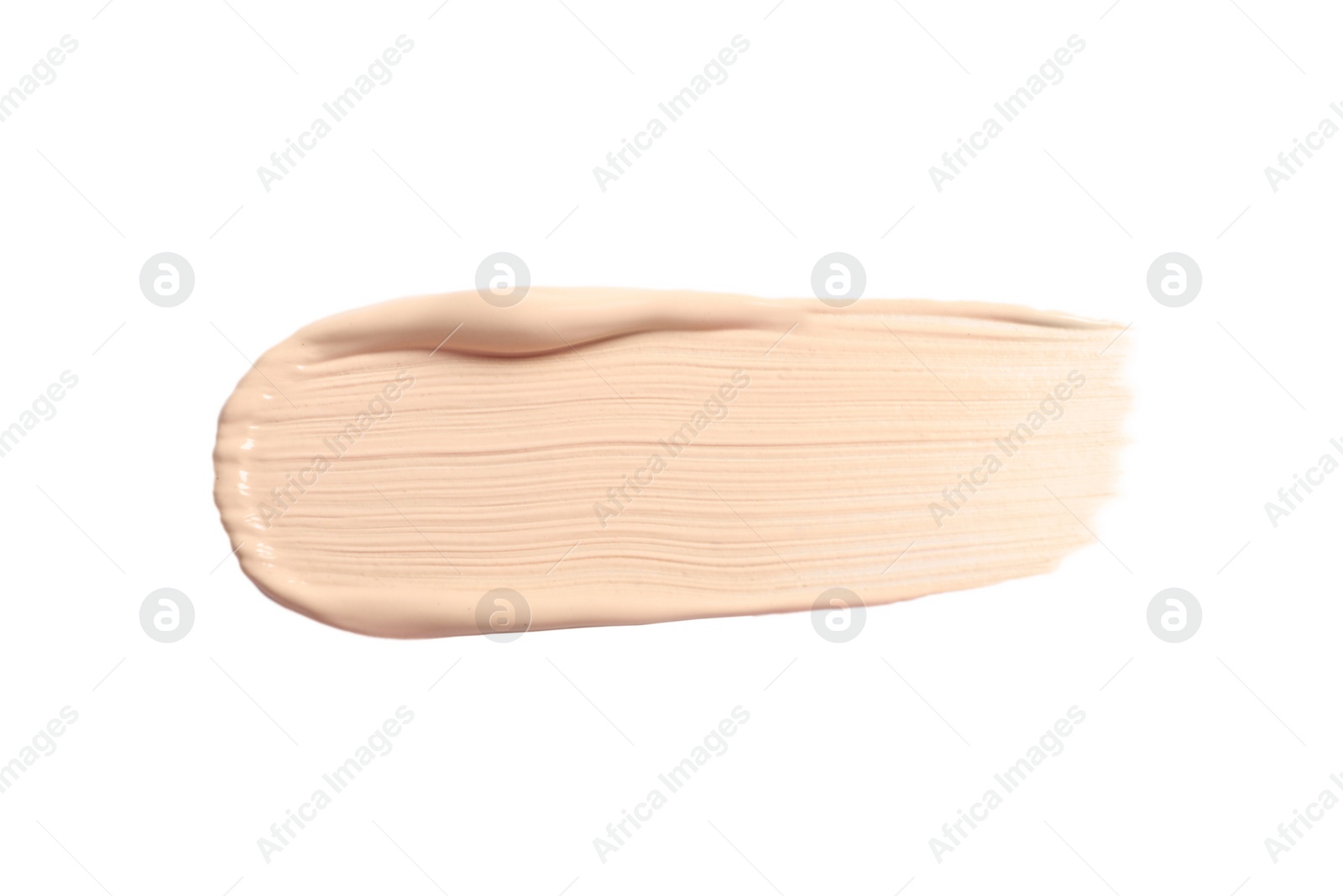 Photo of Smear of skin foundation isolated on white, top view