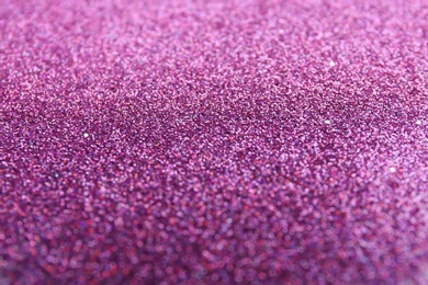 Closeup view of sparkling violet glitter background