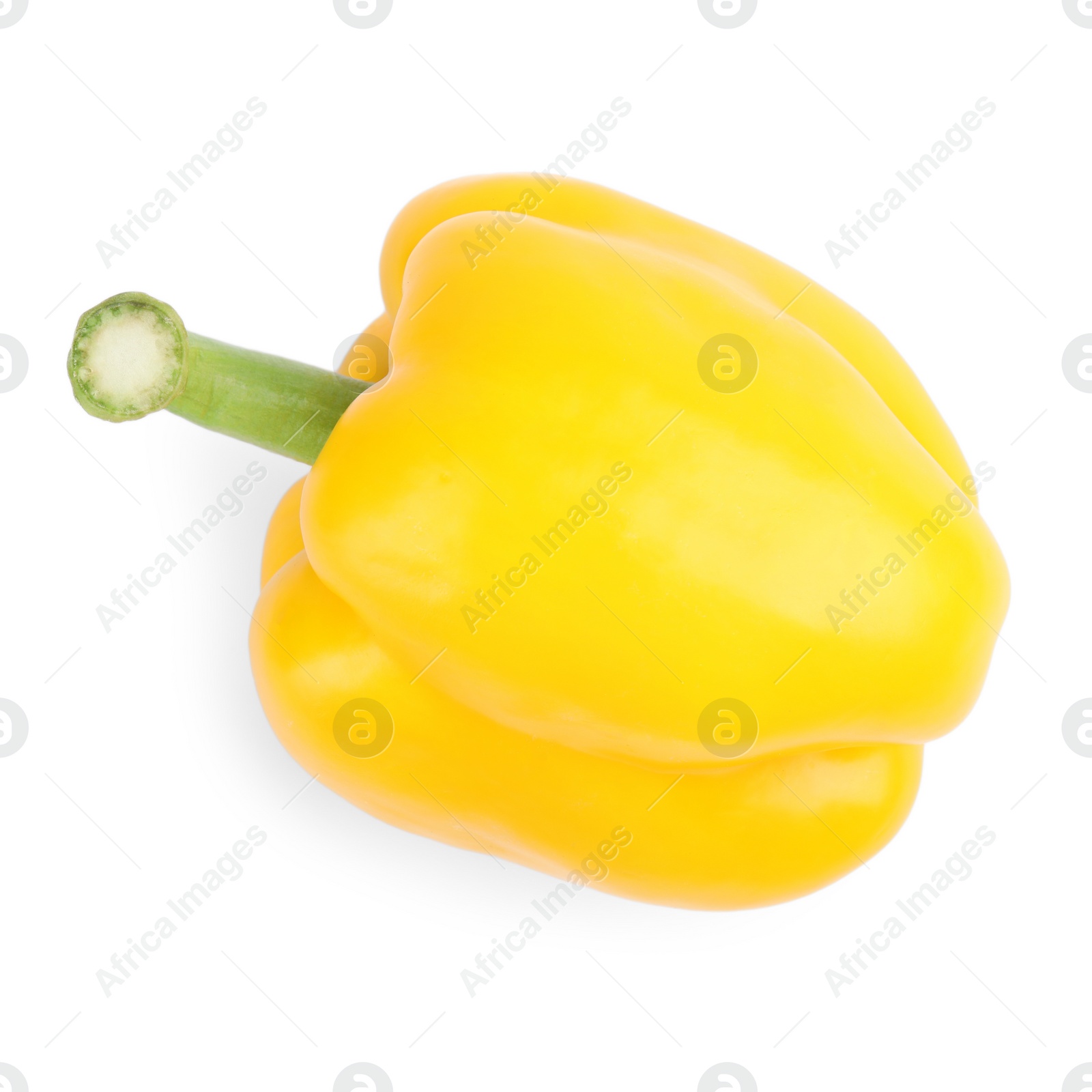 Photo of Ripe yellow bell pepper isolated on white