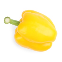 Photo of Ripe yellow bell pepper isolated on white