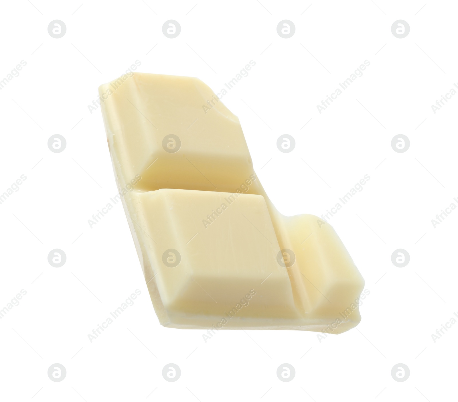 Photo of Piece of delicious chocolate bar isolated on white