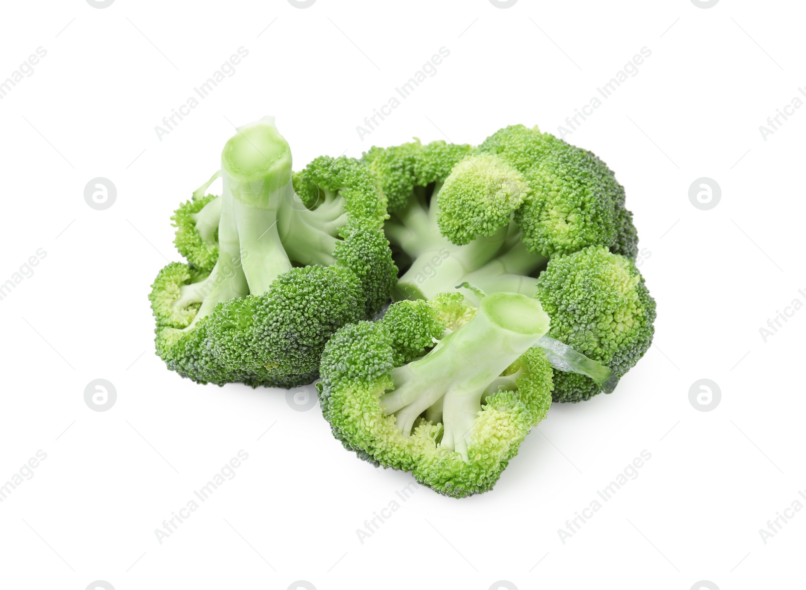 Photo of Fresh raw green broccoli isolated on white