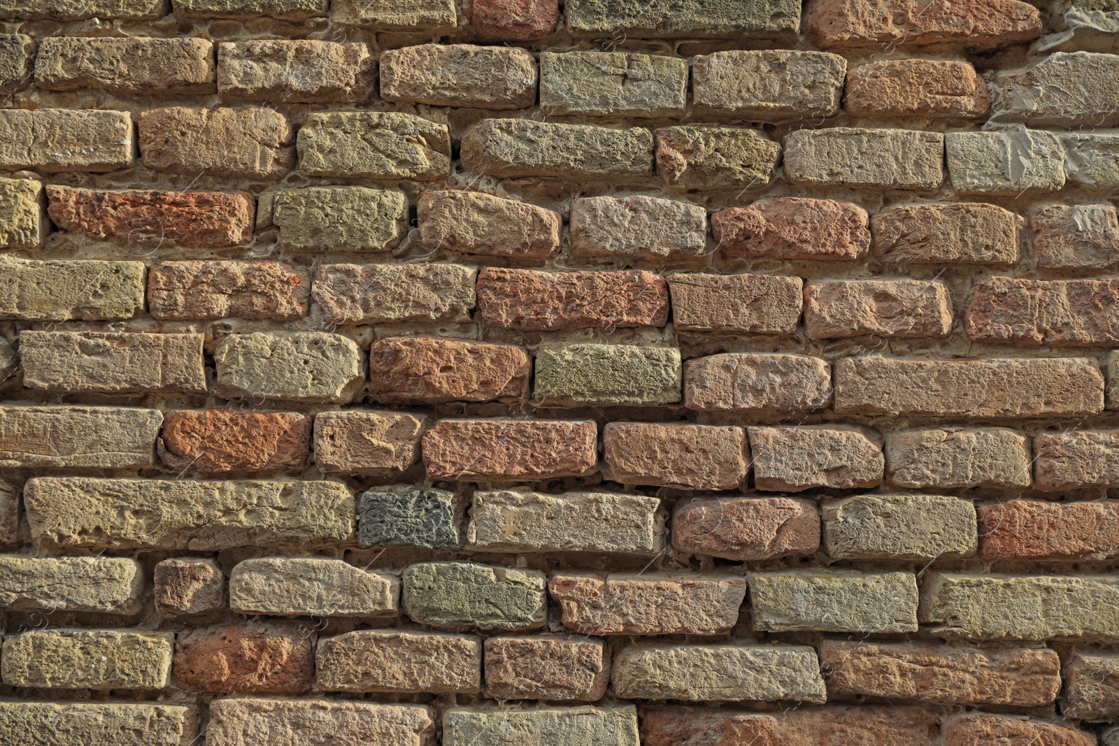 Photo of Texture of old red brick wall as background