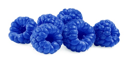 Image of Many fresh blue raspberries isolated on white