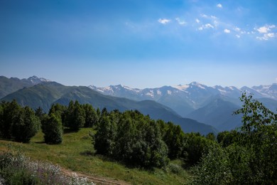 Photo of Picturesque viewbeautiful mountain landscape under blue sky