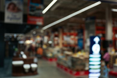 Blurred view of shopping mall interior. Bokeh effect