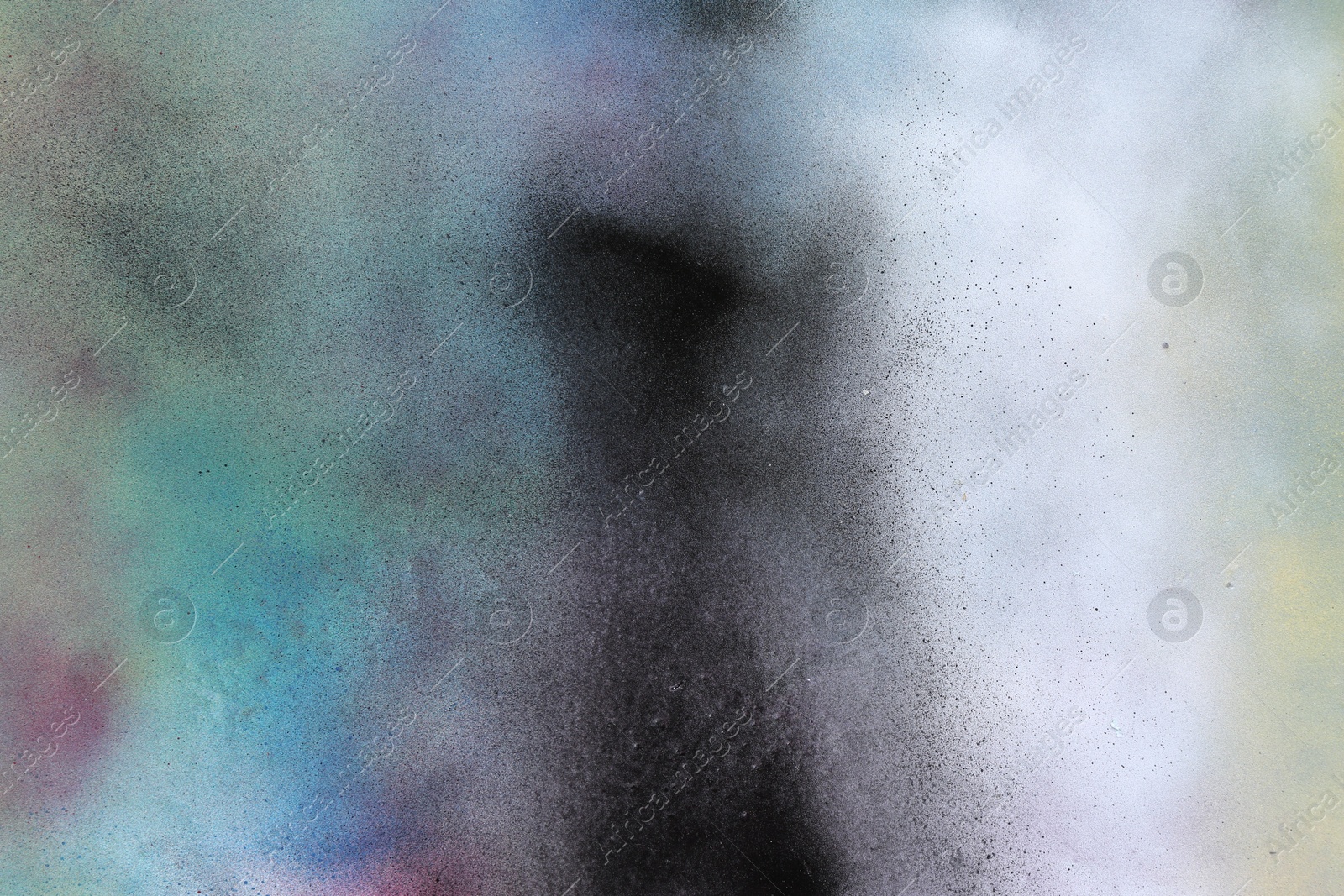 Photo of Texture of abstract spray paint as background, top view