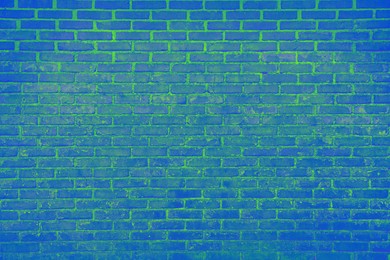 Image of Texture of bright light blue brick wall as background