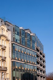 Beautiful view of modern buildings on sunny day