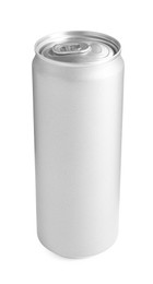 Photo of Energy drink in aluminum can isolated on white