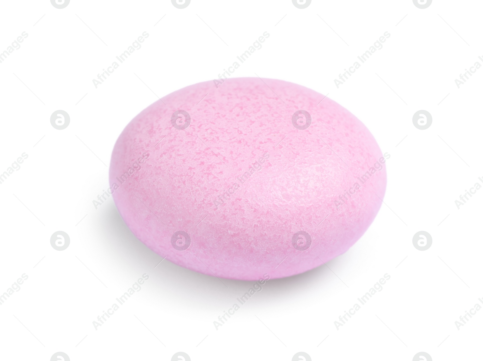 Photo of One tasty pink bubble gum isolated on white