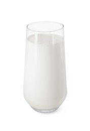 Glass of fresh milk isolated on white