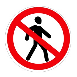 Illustration of Traffic sign NO PEDESTRIANS on white background, illustration