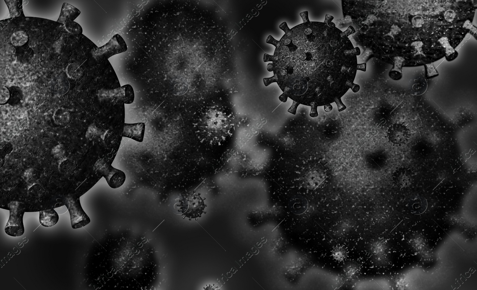 Illustration of  dangerous virus. Global pandemic outbreak