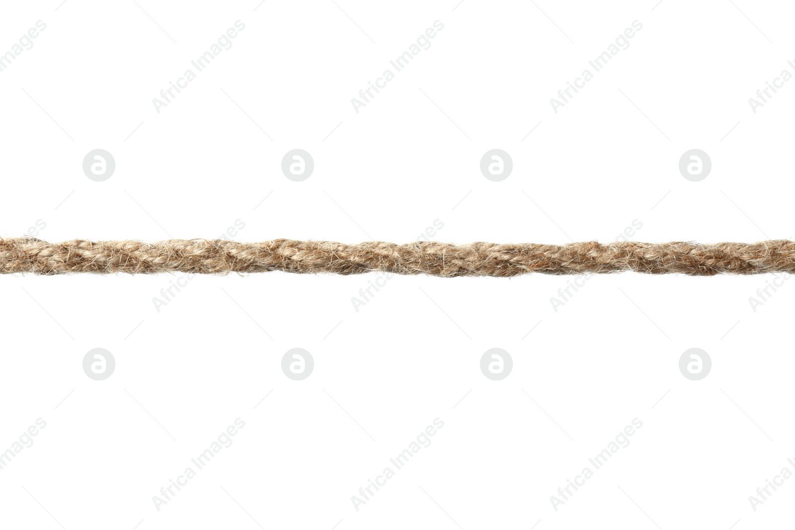 Photo of Hemp rope on white background. Organic material